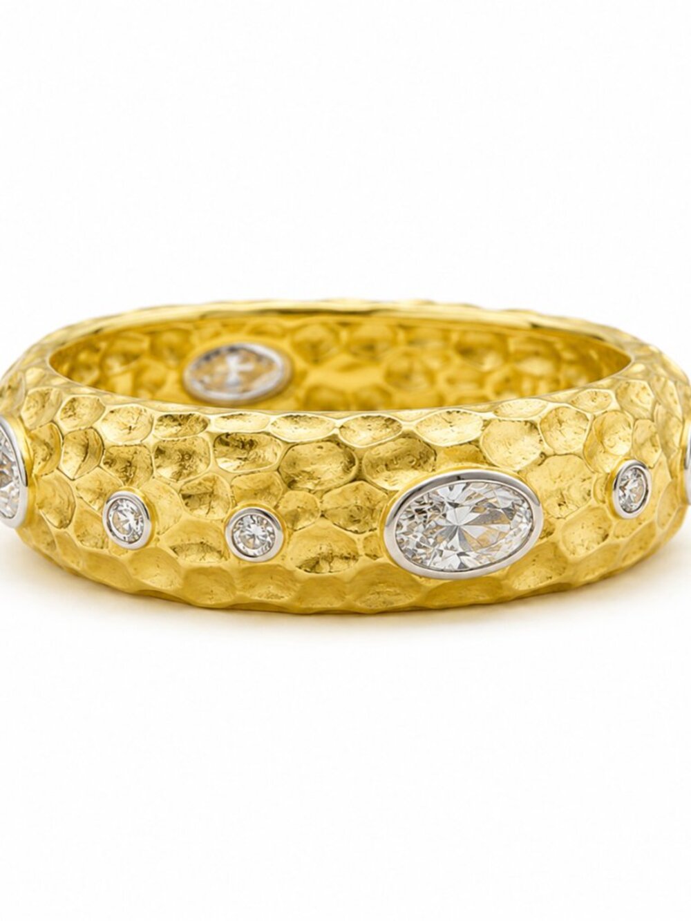 Freida Rothman Gold Hammered Bezel Ring Size 10 - NWT $250 MSRP